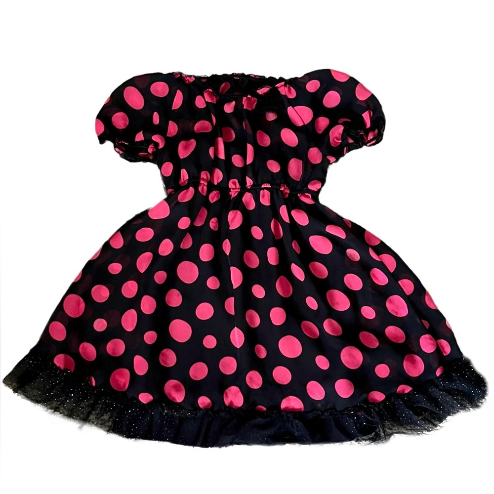 George Pink Polka Dot Dress or Top with Lace Trim, Size 6-6X, Minor Flaws